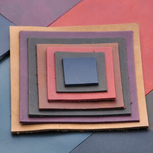 Leather square tags, Leather square blank, square 10 sizes shapes, 25 pcs