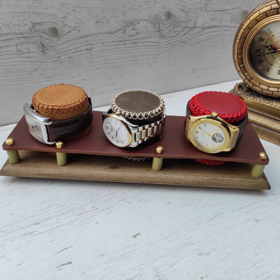 Personalized Watch Pillow Holder Leather Bracelet Cushion Gift Etsy