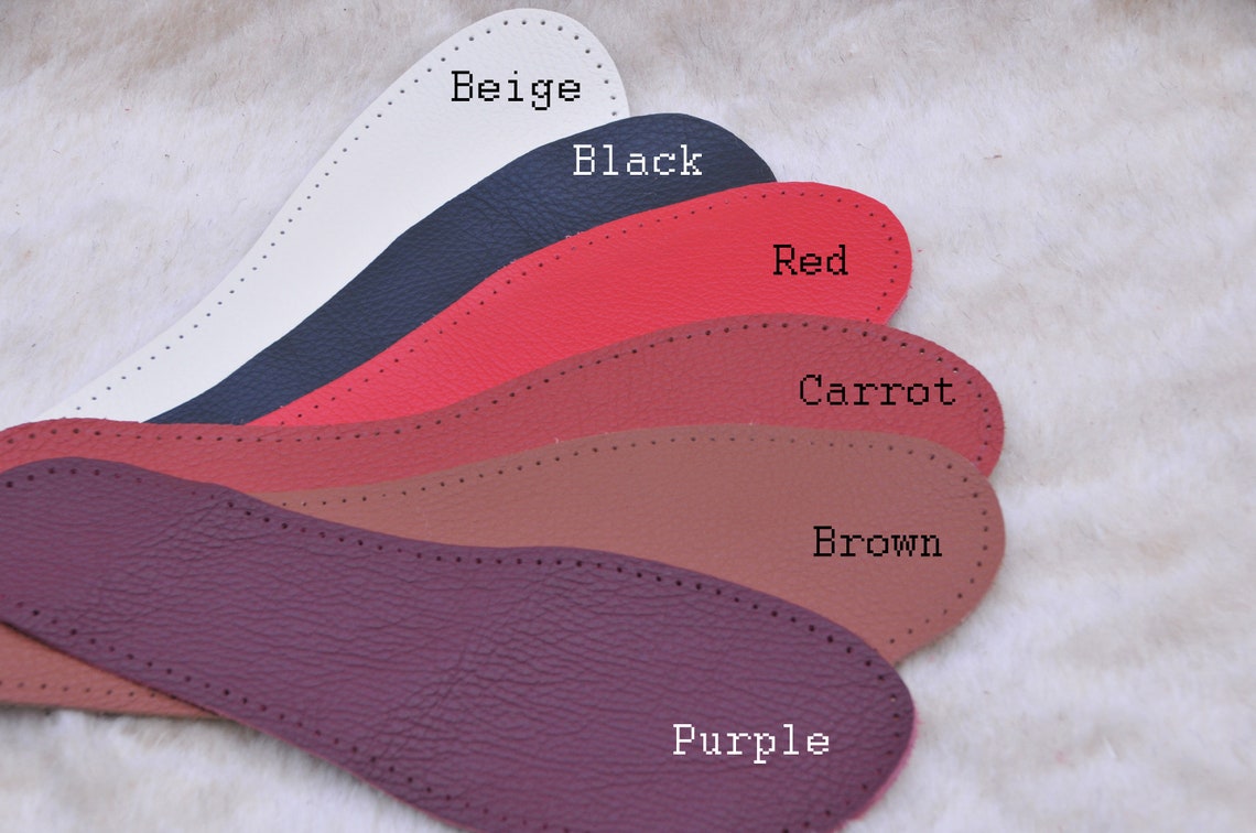 Leather insoles with holes in different colors DIY Insoles Etsy
