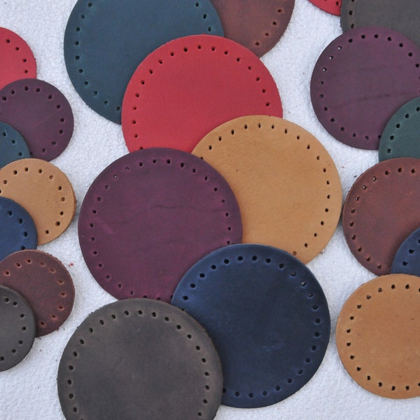 Cercles en cuir avec trous, couleurs mélangées, tailles 1 pouce, 2 pouces et 3 pouces, cercles en cuir découpés à l'emporte-pièce, projets de bricolage.