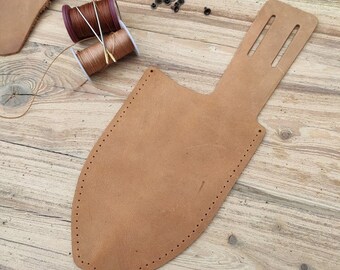 Kit de funda de cuchillo de cuero DIY: regalo artesanal para él. Funda de cinturón de cuero de vaca con herramientas. Personalización opcional.