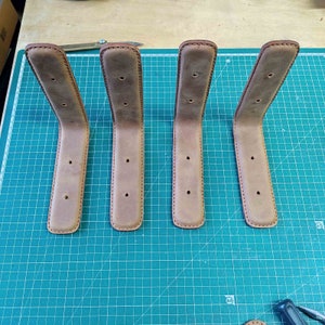 Leather Lined Metal Shelf Brackets – Rustic Wall Mounted Supports for DIY Shelving, 1.5&quot; Wide