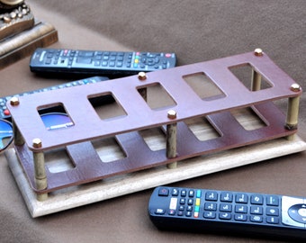 Leather Remote Control Holder Organizer, Personalize Hand Crafted Desk Organizer, Caddy Smart TV Mobile Stationary