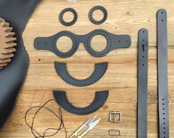 DIY Steampunk Lederbrillen Kit - Einfach zu Montierende Maske