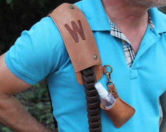 Custom Leather Shoulder Pad – Personalized for Camera, Bag, or Guitar Strap – Crazy Horse Cowhide