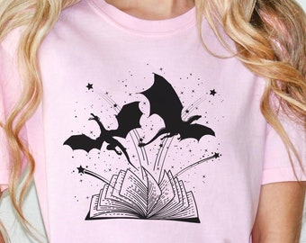 Fantasy Reader Shirt Comfort Colors, Romance Reader Bookish Shirt, Book Lover Shirt, Fantasy Book Club Reading Shirt, Romantasy Book Dragon