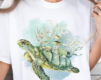 Sea Turtle Shirt, Comfort Colors Shirt, Love Turtle Shirt, Save the Turtles, Watercolor Ocean Shirt, Ocean Life Shirt, Summer Beach Shirt