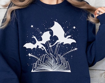 Fantasy Reader Sweatshirt, Book Lover Shirt, Romance Reader Bookish Shirt, Fantasy Book Club Reading Shirt, Book Dragon Romantasy Book Gift