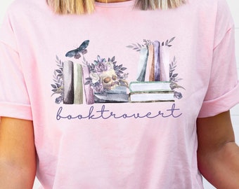 Booktrovert Reading Shirt, Book Lover Shirt, Librarian Shirt, Romance Reader Shirt, Bookish Shirt Gift for Her, Teacher Shirt for Introvert