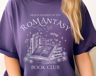 Romantasy Book Club Reader Shirt, Comfort Colors Vintage Reading Shirt, Bookish Shirt, Book Lover Shirt Gift, Bookworm Romance Reading Shirt