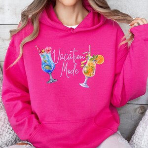 Vacation Mode Shirt, Beach Hoodie, Beach Vibes Drinking Shirt, Tropical Women&#39;s Summer Beach Sweatshirt, Summer Vacay Mode Beach Lover Gift