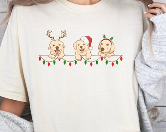 Golden Retriever Christmas TShirt Comfort Colors, Funny Christmas Dog Shirt, Cute Dog Christmas Shirt, Golden Retriever Shirt, Dog Lover Tee