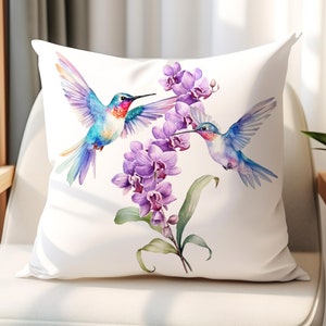 Hummingbird Pillow Case Hummingbird Home Decoration Pillowcase Humming Bird Lover Throw Pillow Gift Custom Color Match COVER ONLY Etsy