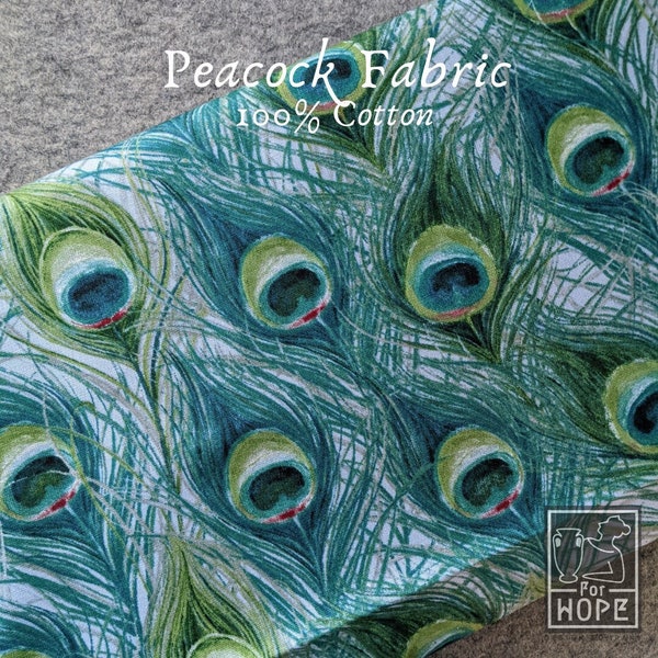 Peacock Feathers by Lisa Audit | David Textiles Fabric | 100 Percent Woven | Quilting | Masks Fabric | Teal Cleopatra |  Sewing USA SUPPLY