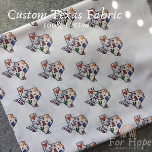 TEXAS on CUSTOM FABRIC | Spoonflower fabric | Wild West | 100 cotton fabric | Longhorns Fabric | Cowboys | Ut Austin | Waco Texas Fabric