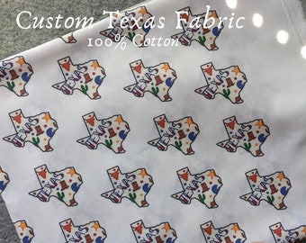 TEXAS on CUSTOM FABRIC | Spoonflower fabric | Wild West | 100 cotton fabric | Longhorns Fabric | Cowboys | Ut Austin | Waco Texas Fabric