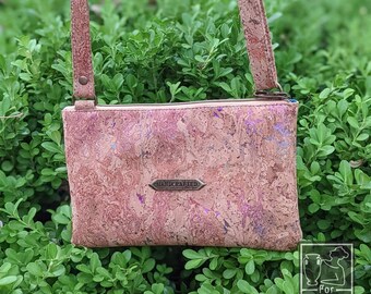 Rainbow Cork Crossbody Bag: Adjustable Strap, Eco-Friendly Vegan Purse