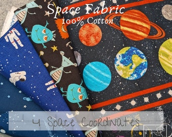 SPACE THEMED Fabric | Dear Stella| Licensed Character By the Yard | 100 percent Cotton Woven | Quilting | Craft Sewing usa Kid | NASA