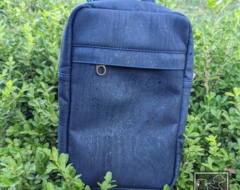 NAVY CROSSBODY SLING bag for women | Sling w Adj Strap | Eco-Friendly Purse | Sustainable Natural Vegan | Sandhill Sling| Gift Mom Wife Girl
