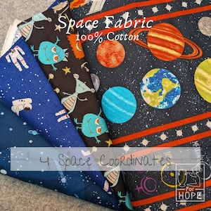 SPACE THEMED Fabric | Dear Stella| Licensed Character By the Yard | 100 percent Cotton Woven | Quilting | Craft Sewing usa Kid | NASA