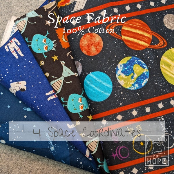 SPACE THEMED Fabric | Dear Stella| Licensed Character By the Yard | 100 percent Cotton Woven | Quilting | Craft Sewing usa Kid | NASA