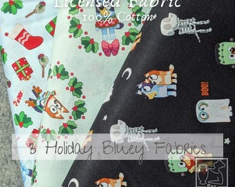 HOLIDAY BLUEY Fabric Halloween | Springs Creative | Licensed Character By the Yard | 100 percent Cotton Woven | Quilting | Craft Sewing USA