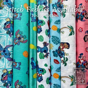 Disney LILO and STITCH Fabric | Springs Creative | 100 Percent Cotton Woven | Licensed Fabric Quilting | Summertime Beach |Sewing USA Supply image 9