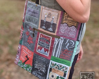 BOOK TOTE BAG | Canvas Library Tote | Handmade Market Bag | Eco Friendly Reusable Shopping Bag | Librarian Gift Classic Books Penguin Austen