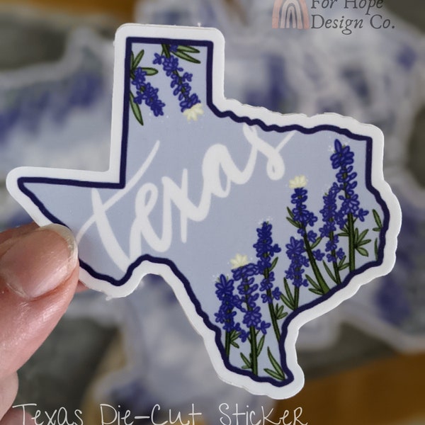 BLUEBONNET Sticker | Texas STICKER | FLOWER Vinyl | Tx Car Decal | Nature Wildflower Bluebell | Laptop Floral Sticker | Magnolia Waco