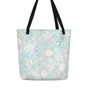 Sea Life Underwater Beach Bag - Nautical Beach Bag - Ocean Life - Underwater Art - Marine Life