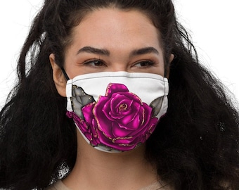 Face mask - Purple Pink Roses - Face Covering
