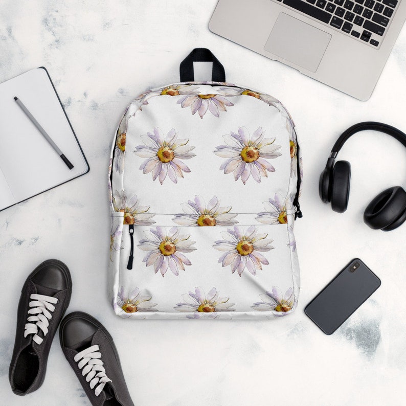 Daisy Rucksack Watercolor Art Watercolor Daisy Flower Art Beach Backpack Flower Backpack Daisy Flower Backpack