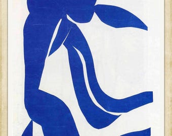 Henri Matisse, Blue Nude XI, 1952, A4 / A3 reproduction fine art print. A4 / A3 heavyweight matte art paper, archival inks
