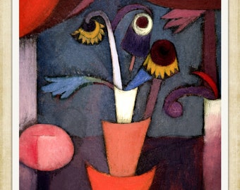 Paul Klee, Autumn Flower, 1922, A4 / A3 reproduction fine art print. Heavyweight paper