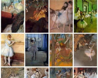 12 x Edgar Degas postcards (series 2) – a set of 12 reproduction art postcard-sized mini-prints -  premium-quality 300gsm matte photo card