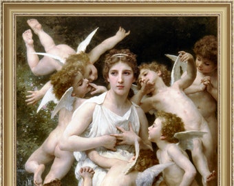 William Bouguereau, The Assault, 1898 -  A4 / A3 reproduction fine art print. Heavyweight paper
