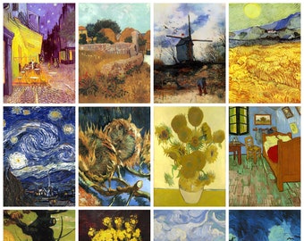 12 x Vincent van Gogh postcards (series 1) – a set of 12 reproduction art postcards -  premium-quality 300gsm matte photo card