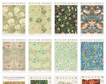 12 x William Morris postcards – a set of 12 reproduction art postcards -  premium-quality 300gsm matte photo card