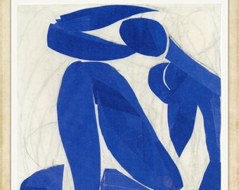 Henri Matisse, Blue Nude IV, 1952, A4 / A3 reproduction fine art print. A4 / A3 heavyweight matte art paper, archival inks