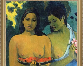 Paul Gaugin, Double Portrait II, 1897 - A4 / A3 reproduction fine art print. Heavyweight paper, archival inks
