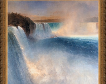 Frederic Edwin Church, Niagara Falls, 1867 - A4 / A3 reproduction fine art print. Heavyweight textured art paper, archival inks