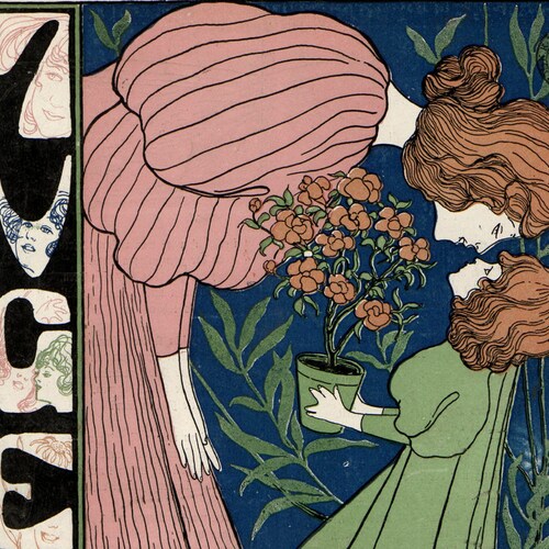 Vintage Art Nouveau Print 018 a Rare Late 19th C German Etsy