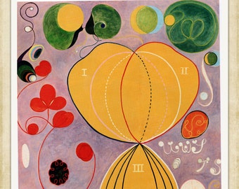 Hilma af Klint, Group IV #8, Adulthood, 1907 - A4 / A3 reproduction fine art print. Heavyweight textured paper, archival inks