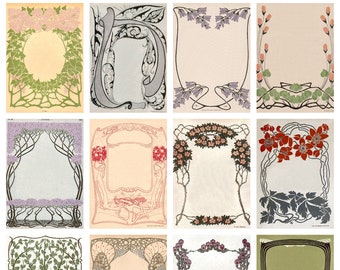 12 x Vintage Art Nouveau postcards (6) – a set of 12 1890s German Art Nouveau & 'Jugendstil' reproduction art postcards.