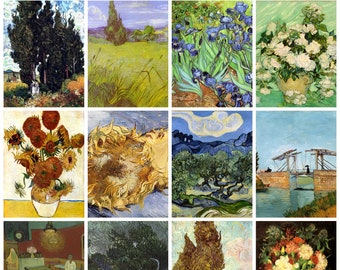 12 x Vincent van Gogh postcards (series 2) – a set of 12 reproduction art postcards -  premium-quality 300gsm matte photo card