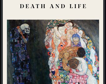 Gustav Klimt, Death and Life, Exhibition Poster, A4 / A3 reproduction fine art print. Heavyweight paper