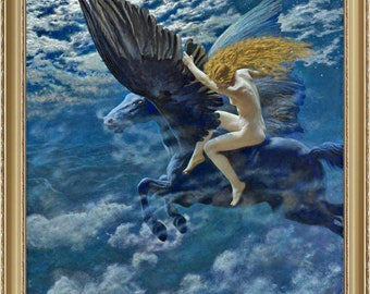 Dream Idyll, a Valkerie, Edward Robert Hughes, 1902 - A4 / A3 reproduction fine art print. Heavyweight paper