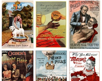 12 x Victorian advertising postcards (2) a collection of 12 individual 19th c. reproduction art postcards Premium 300gsm matte photo card