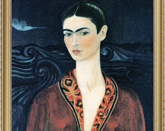 Frida Kahlo, Self-Portrait in a Velvet Dress, 1926 - A4 / A3 reproduction fine art print. A4 / A3. Heavyweight paper