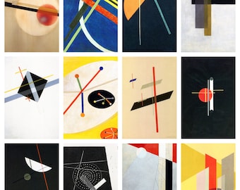 12 x Bauhaus postcards – a set of 12 reproduction art postcard-sized mini-prints -  premium-quality 300gsm matte photo card